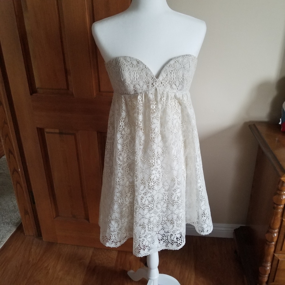 Lace Cream Babydoll Dress